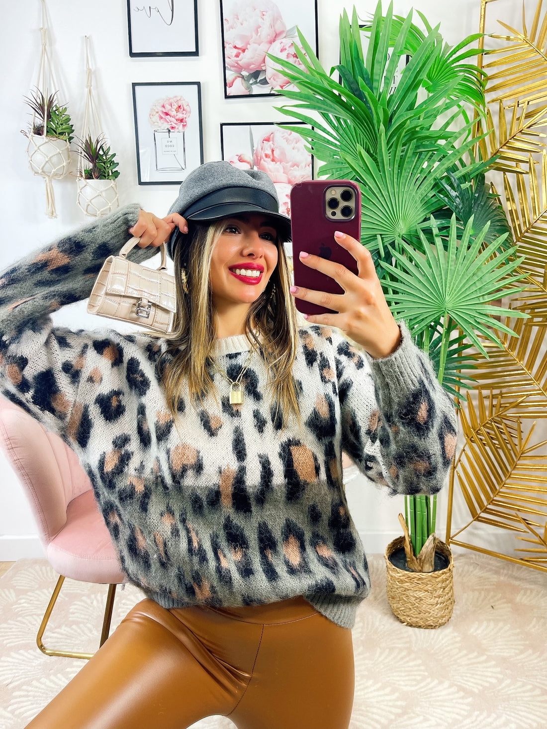 Maglione peloso maculato - R.a. Boutique 