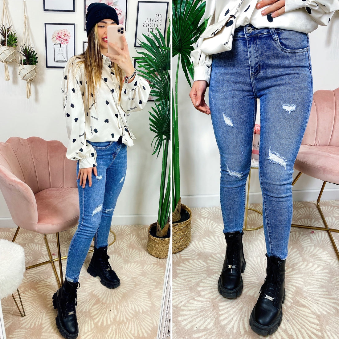 Jeans easy con strappi - R.a. Boutique 