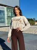 Maglione Amour Camel e bianco - R.a. Boutique 