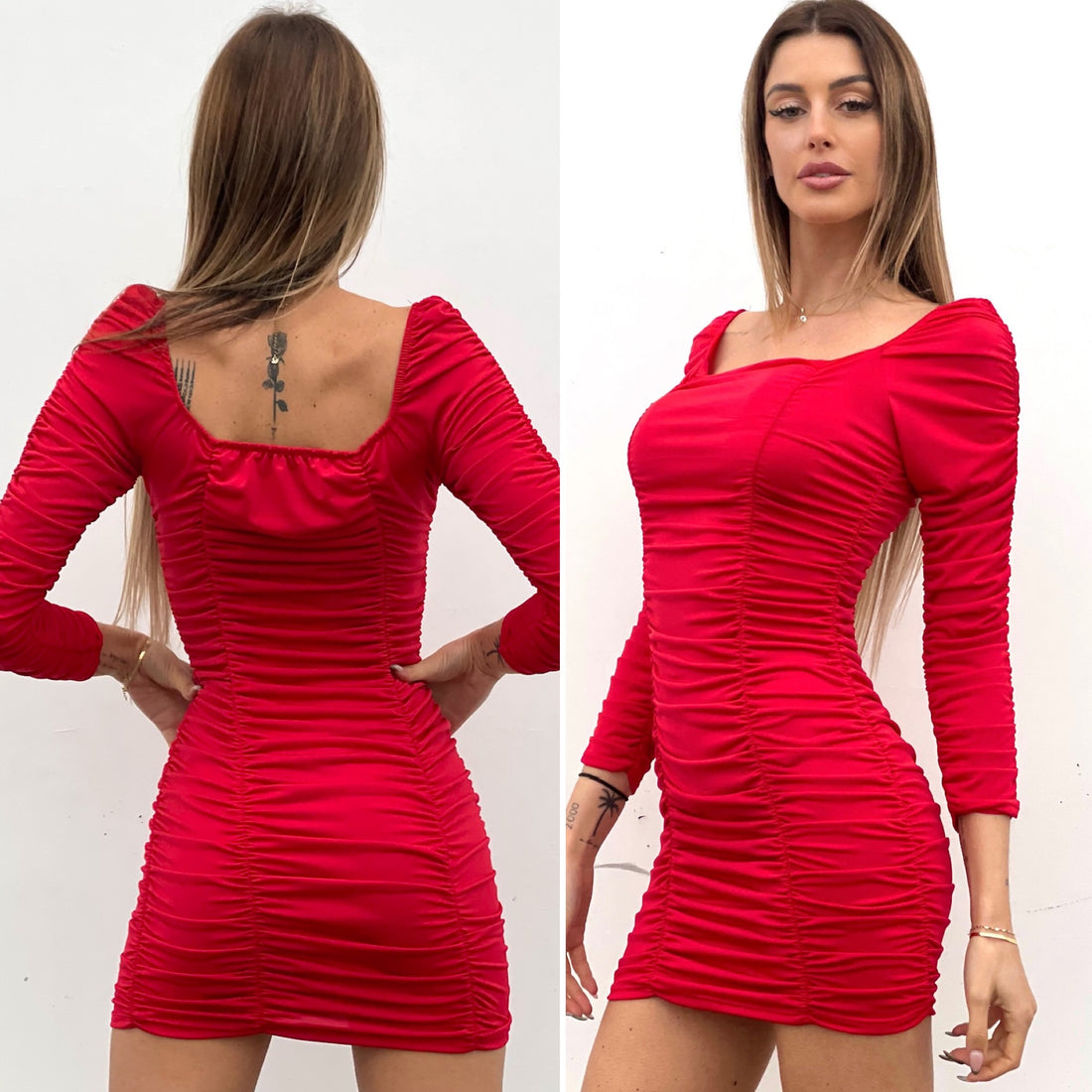 Abito rosso drappeggiato - R.a. Boutique 