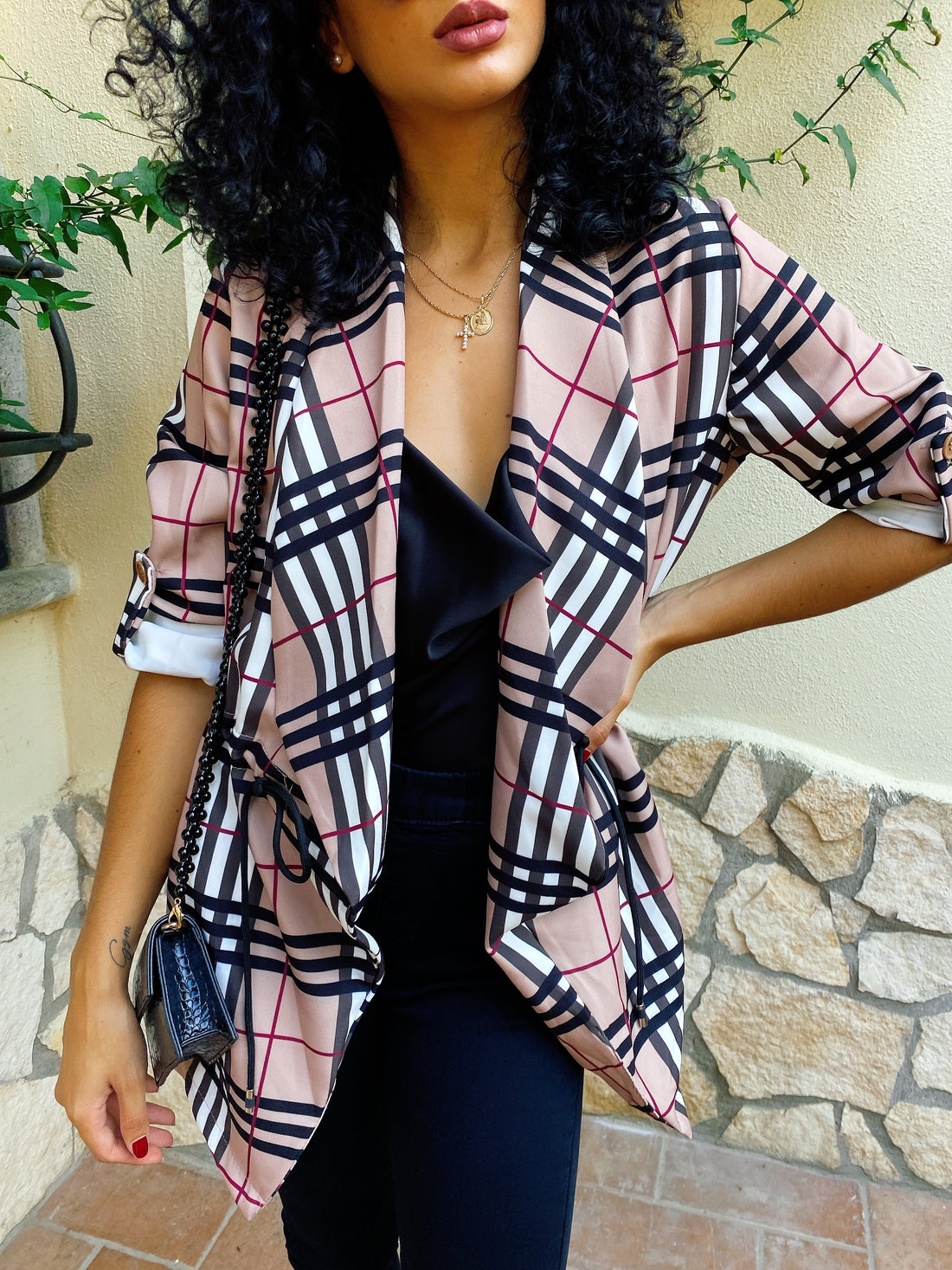 Giacca Tartan con elastico - R.a. Boutique 