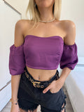Top purple scollo a cuore - R.a. Boutique 