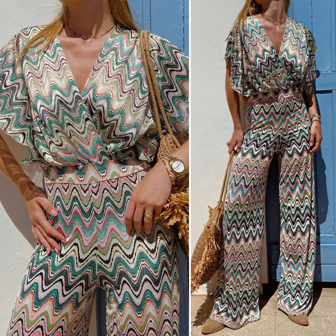 Tuta geometrica elasticizzata - R.a. Boutique 