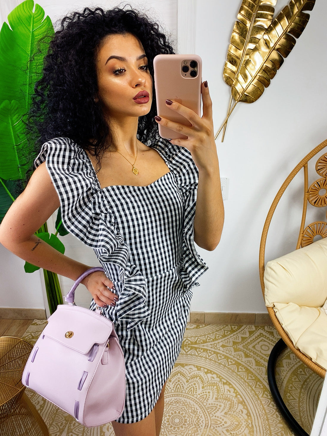 Abito in cotone a quadri - R.a. Boutique 