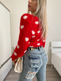 Cardigan rosso con cuori - R.a. Boutique 