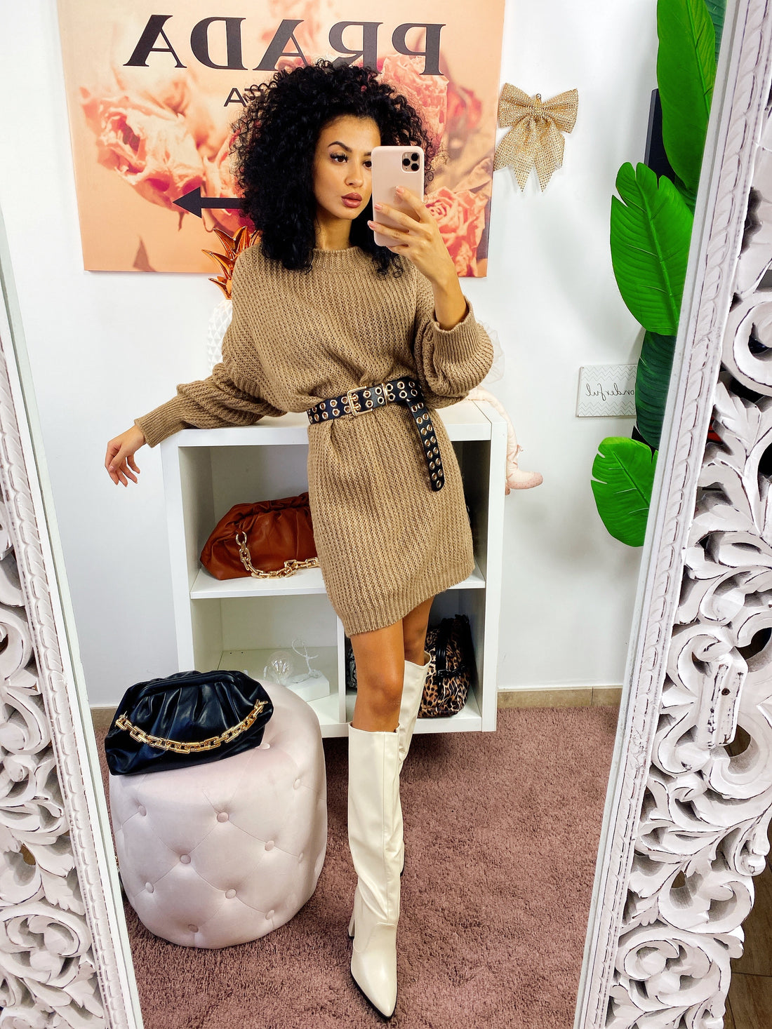 Abito in maglia Camel - R.a. Boutique 