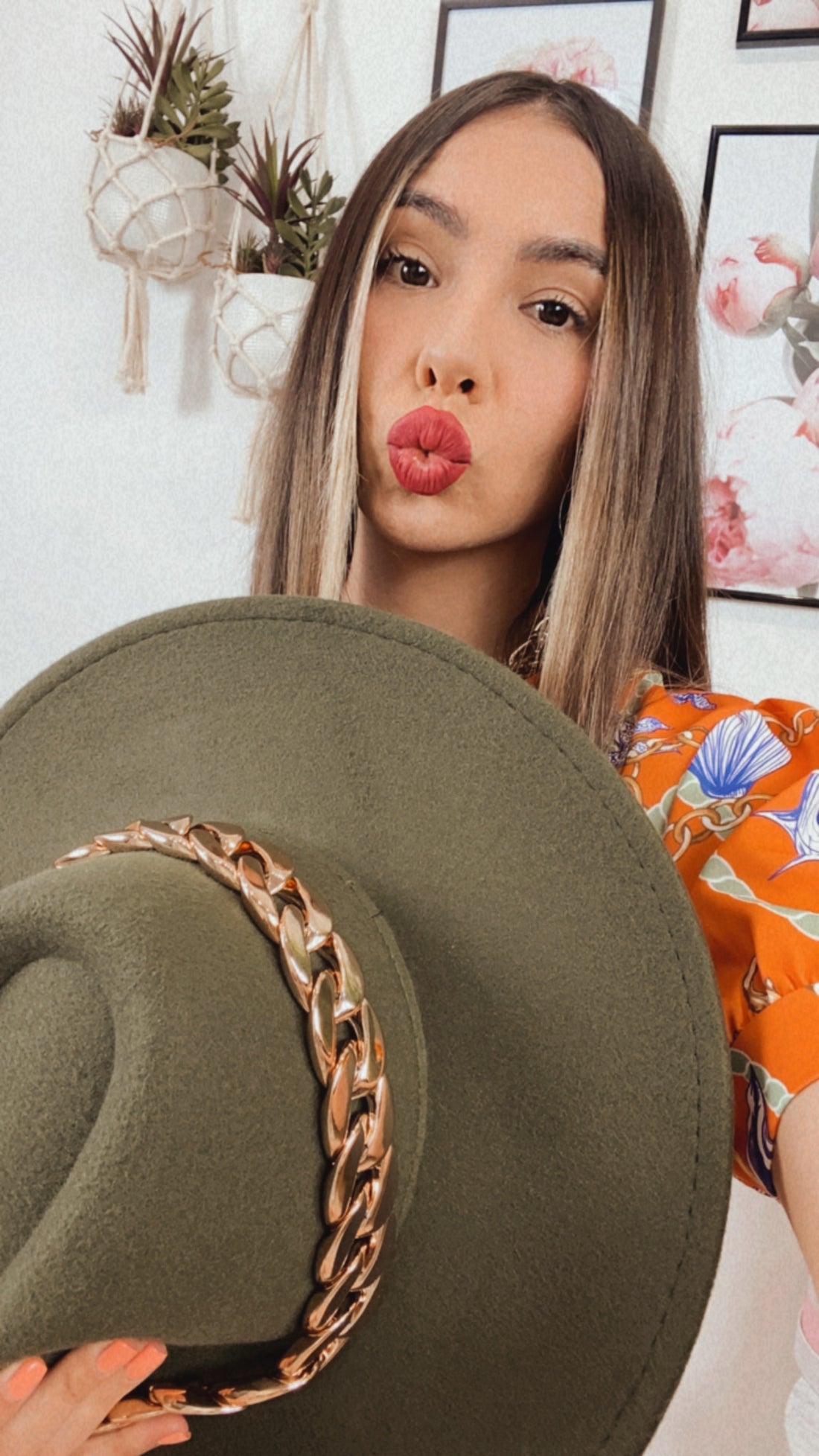 Cappello verde militare con catena - R.a. Boutique 