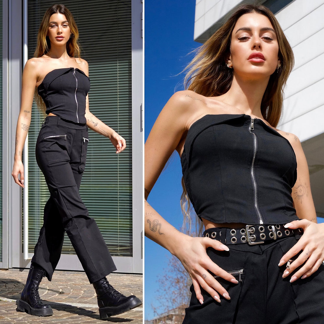 Completo top e pantalone cargo - R.a. Boutique 