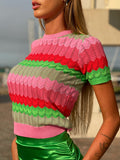 Maglia rosa e verde con cuori - R.a. Boutique 