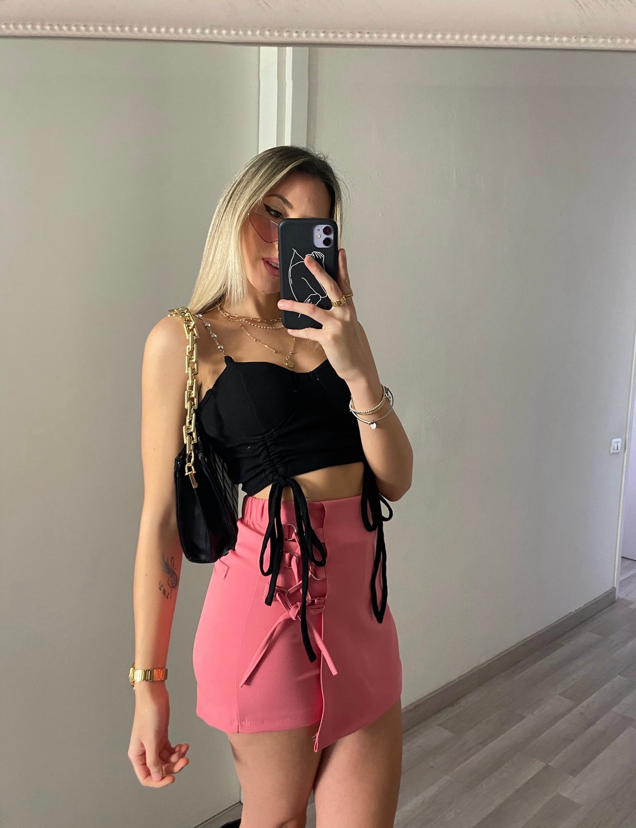 Gonna pantalone lace rosa - R.a. Boutique 