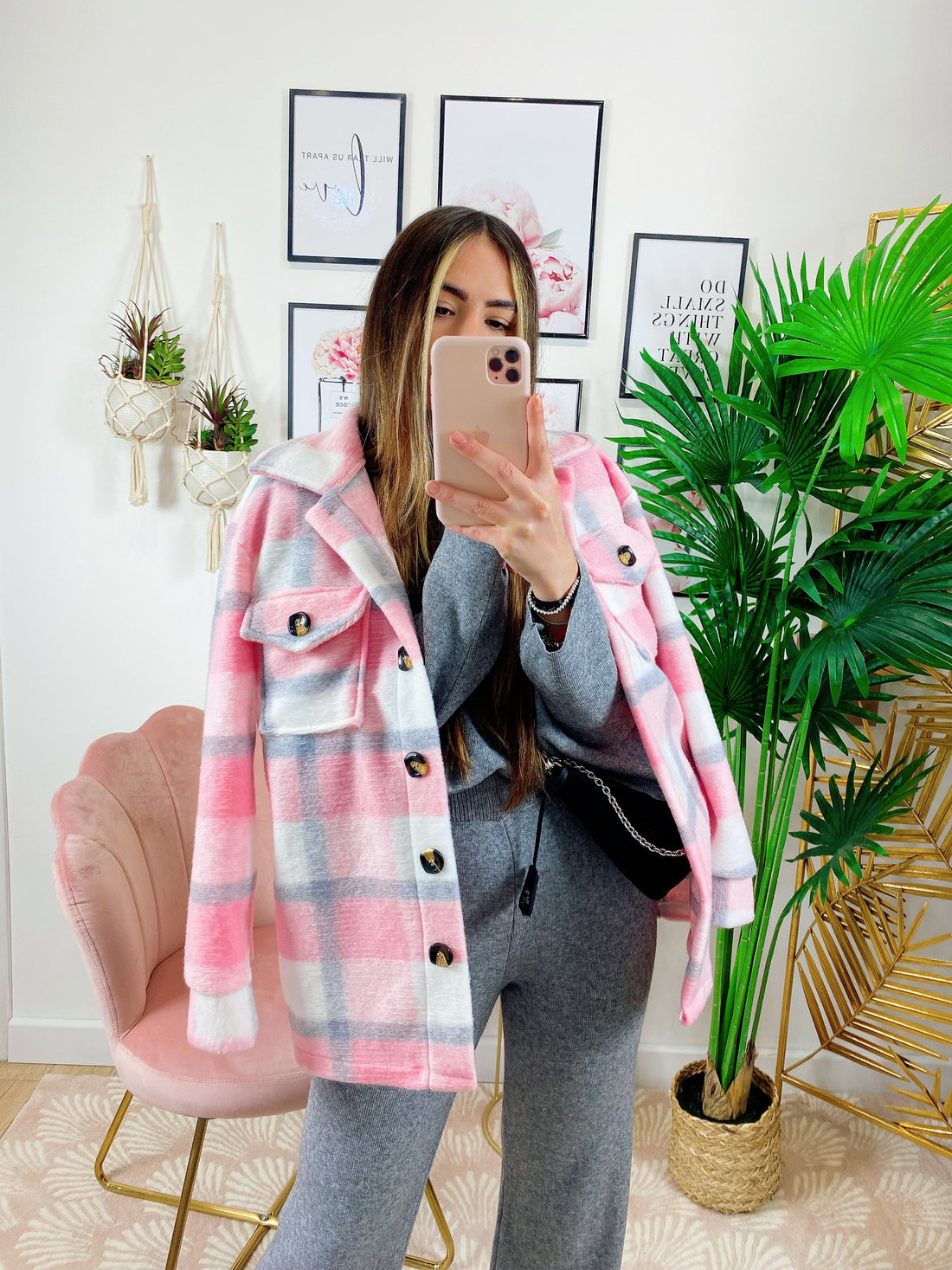 Giacca a quadri Rosa - R.a. Boutique 