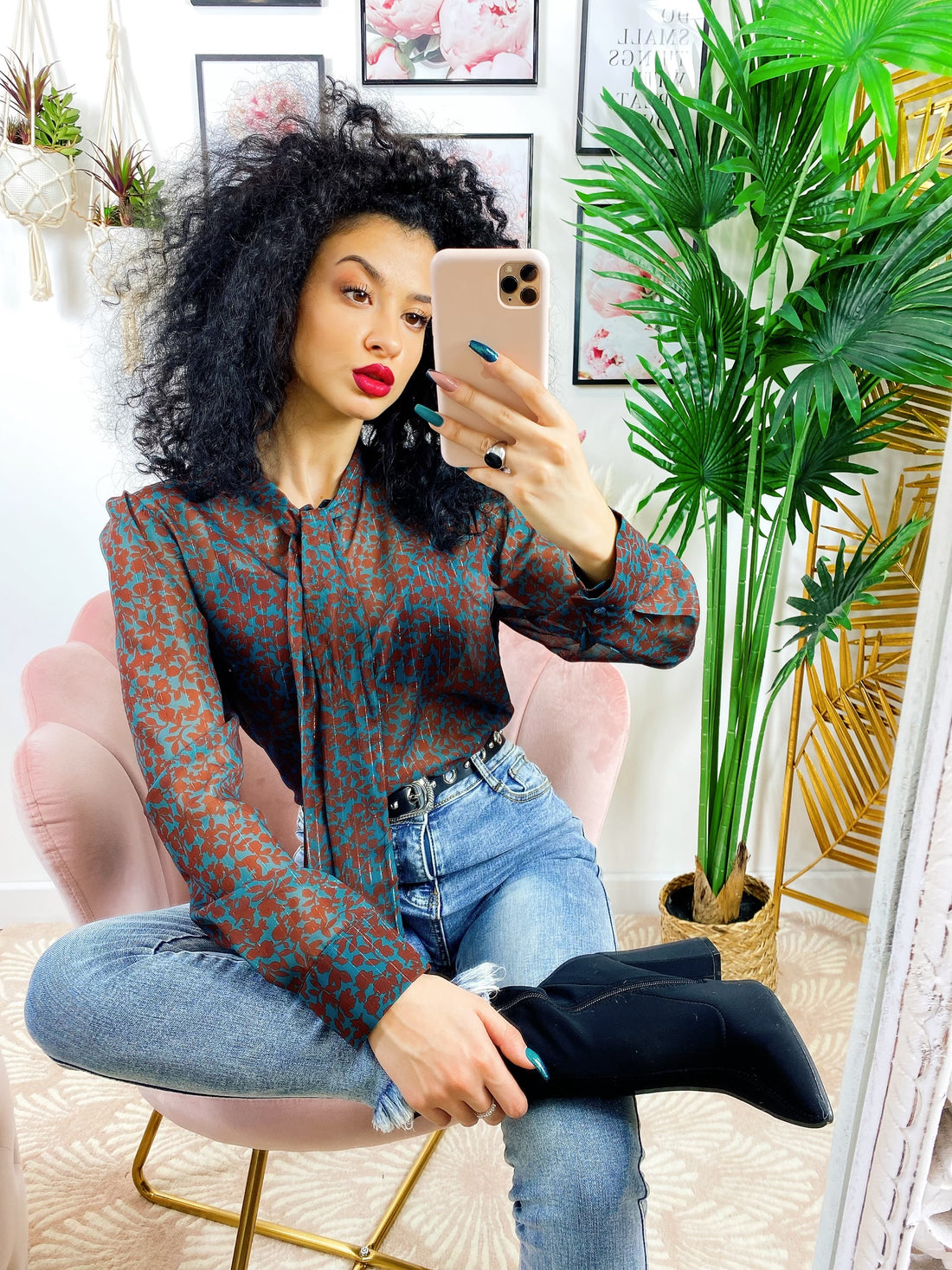 Camicetta con foglie - R.a. Boutique 