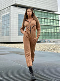 Tuta intera Camel con zip - R.a. Boutique 