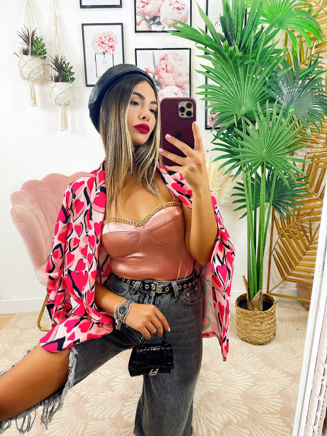 Giacca con Cuori base Rosa - R.a. Boutique 