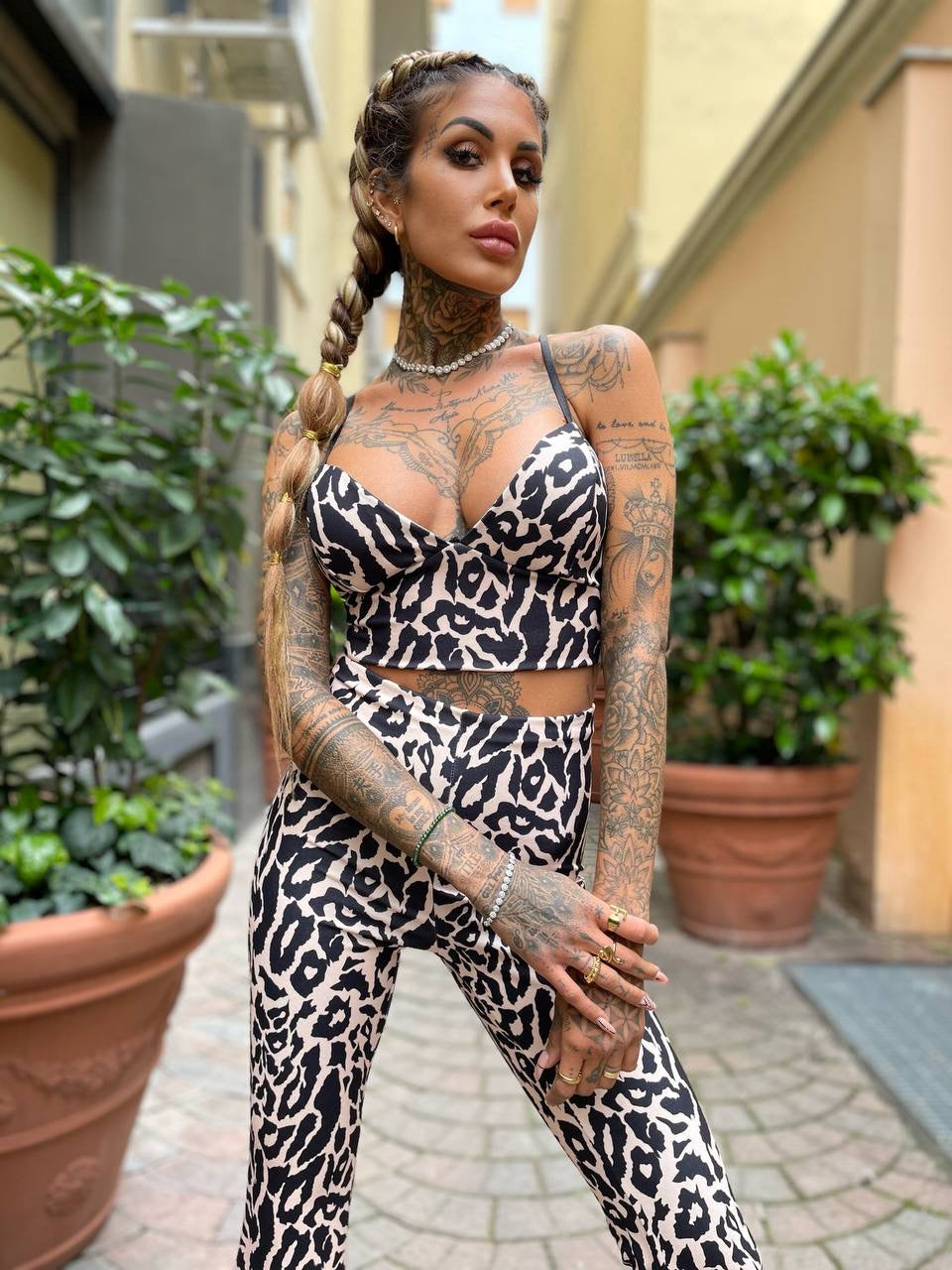 Completo animalier top e pantalone - R.a. Boutique 