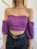 Top purple scollo a cuore - R.a. Boutique 