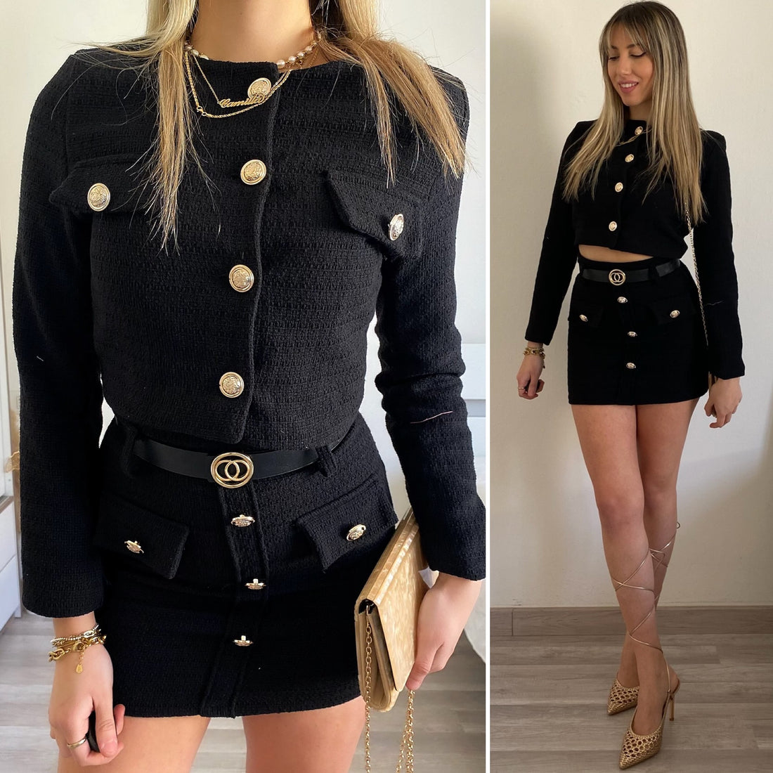 Completo giacca e gonna in tweed - R.a. Boutique 