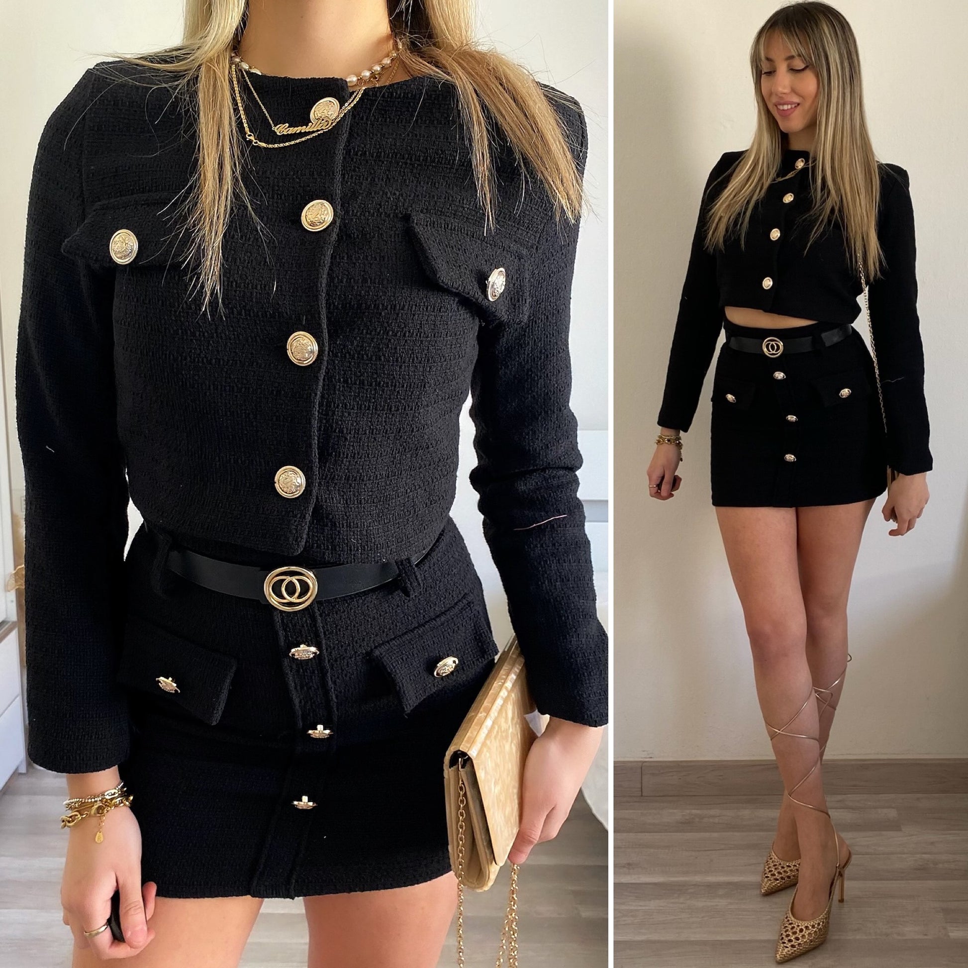 Completo giacca e gonna in tweed - R.a. Boutique 