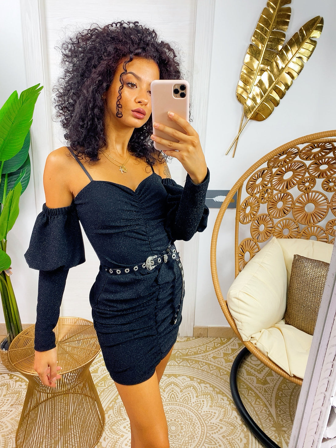 Tubino aderente nero manica lunga - R.a. Boutique 