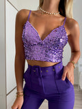 Top con paillettes lilla - R.a. Boutique 