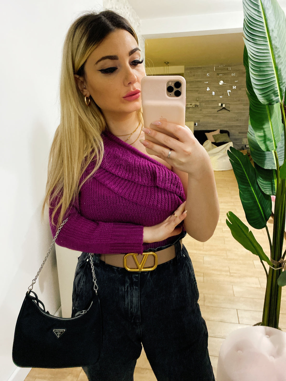 Maglioncino monospalla con rouge - R.a. Boutique 