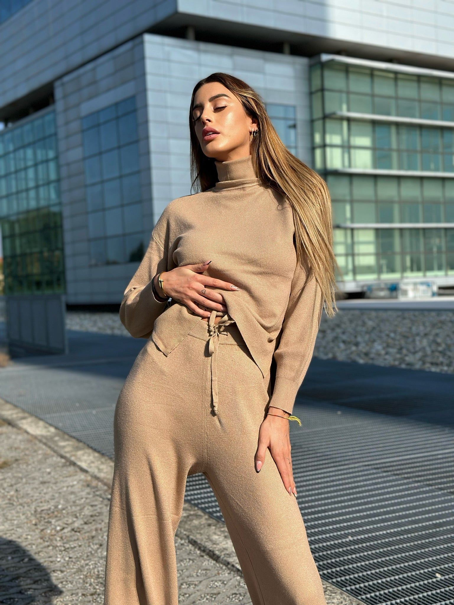 Completo Maglia e pantalone quality Camel - R.a. Boutique 