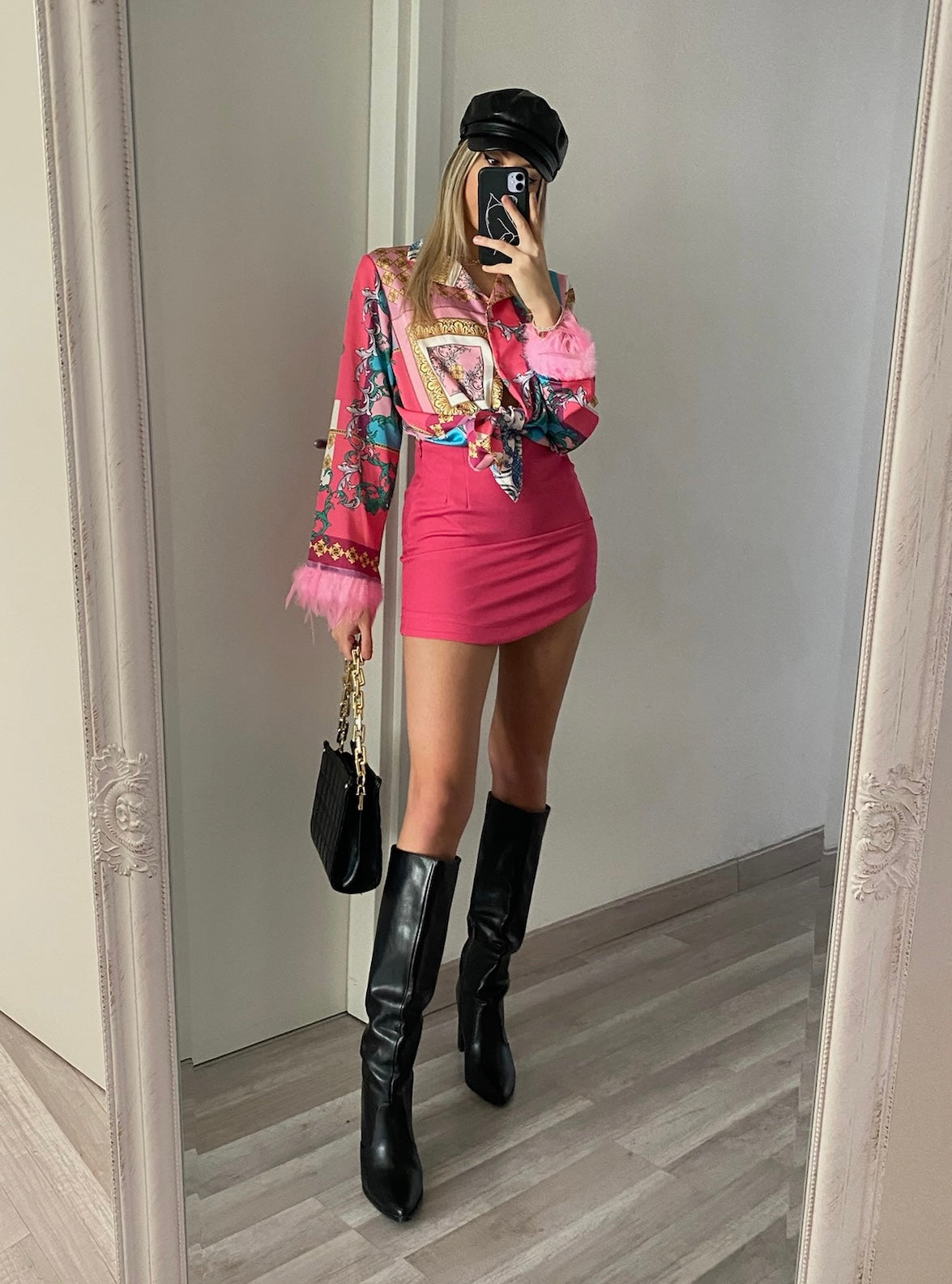 Camicia Vers Fuxia con piume - R.a. Boutique 