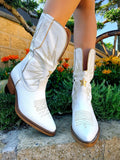 Texano bianco con stella oro - R.a. Boutique 