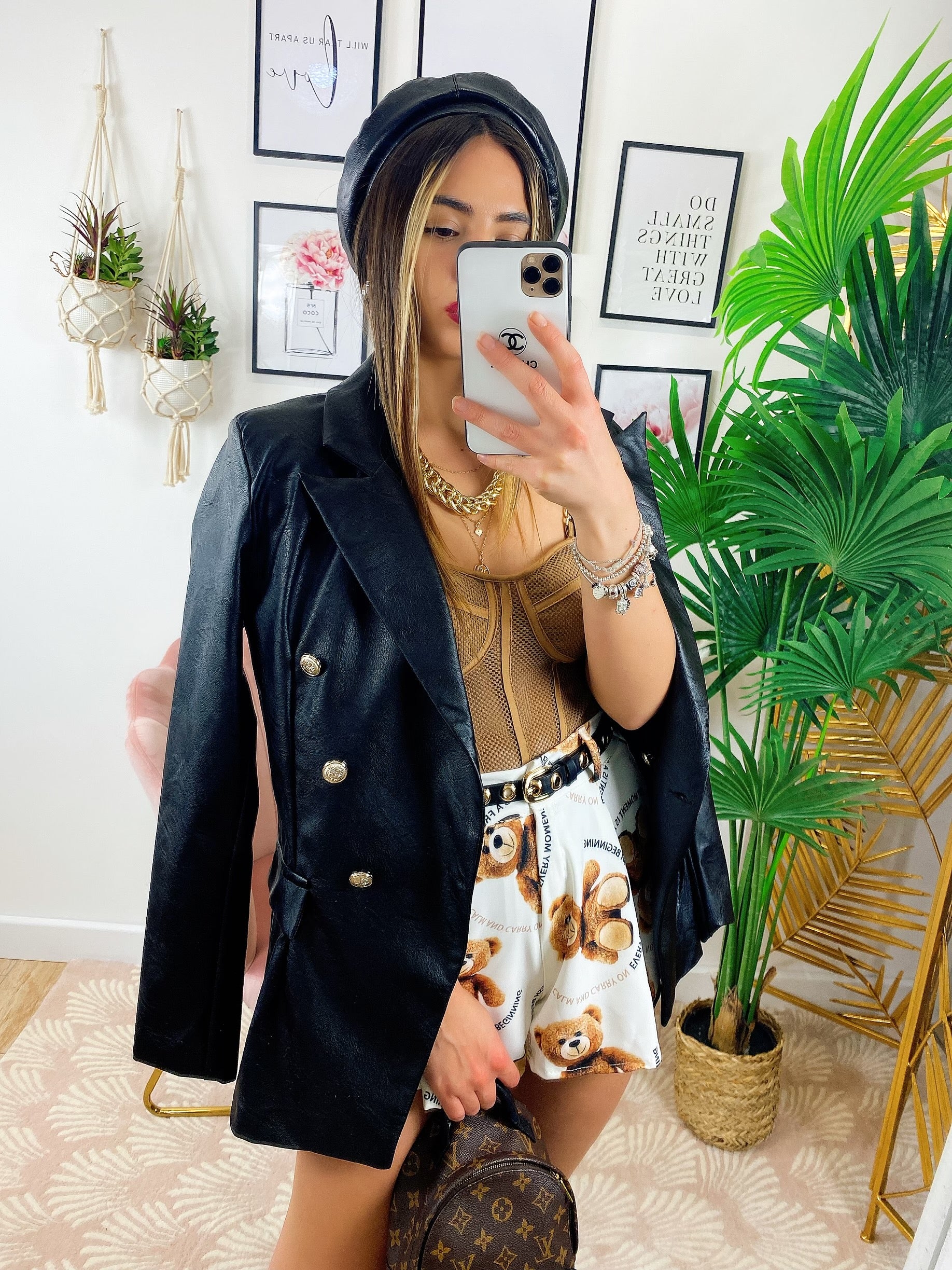 Blazer in ecopelle Nero - R.a. Boutique 