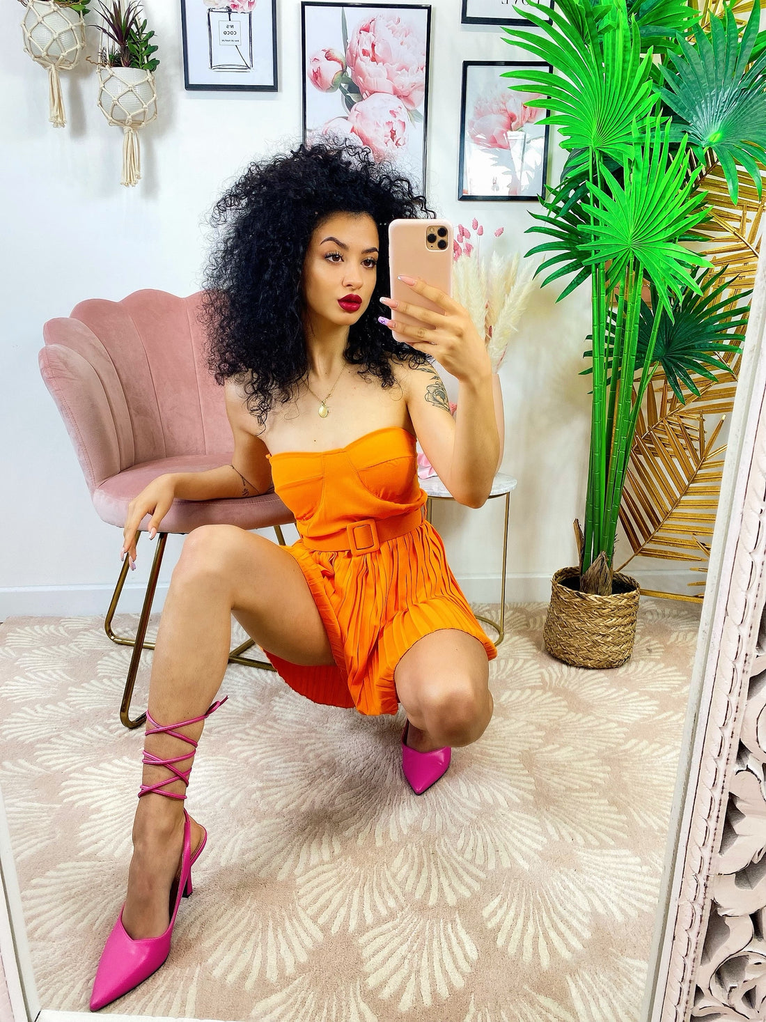 Tutina scollo a cuore arancione - R.a. Boutique 