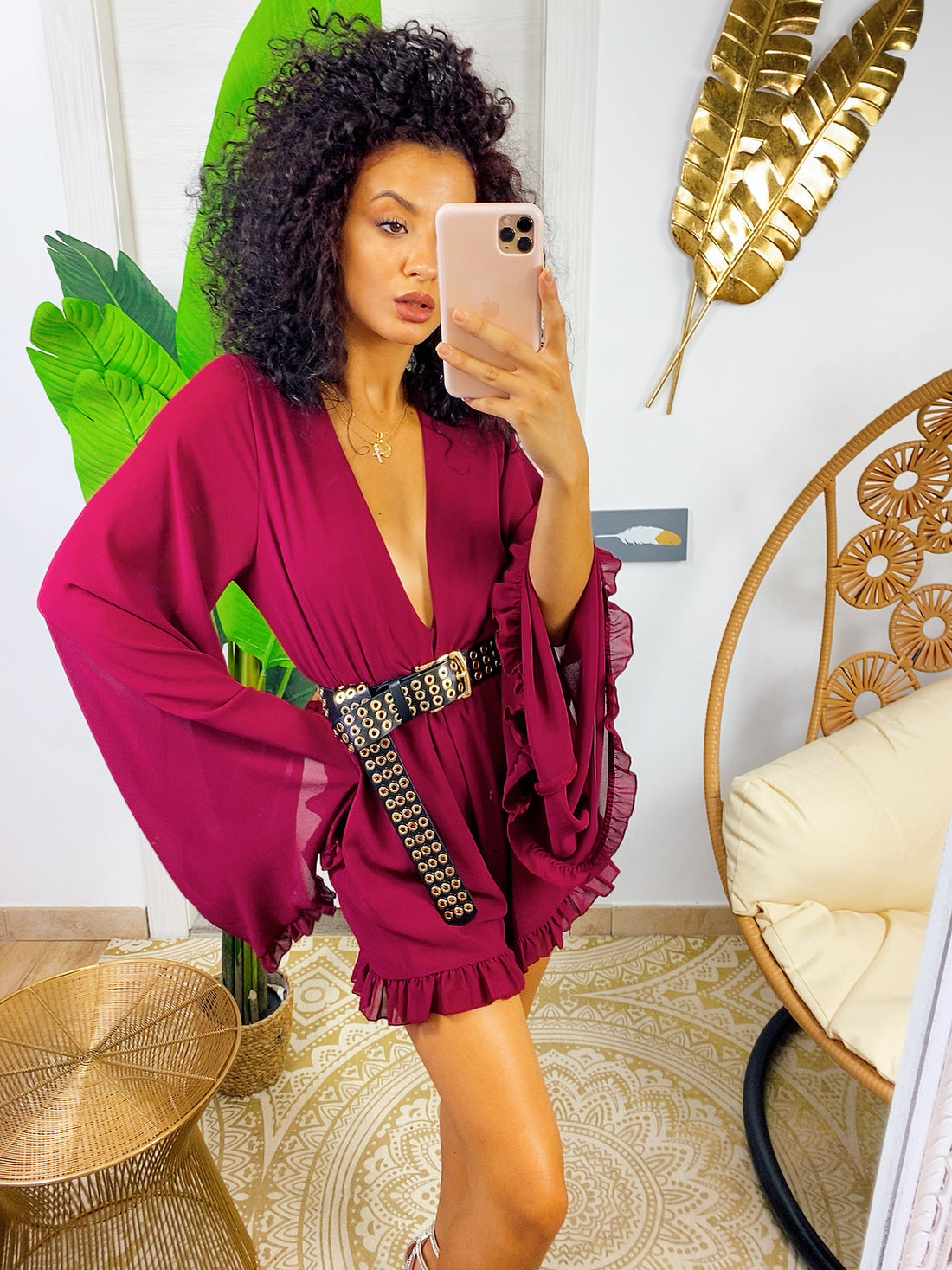 Tutina manica larga bordeaux - R.a. Boutique 