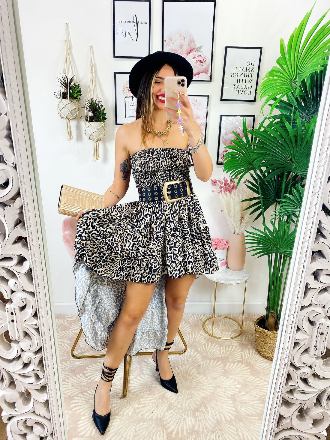 Abito maculato gonna asimmetrica - R.a. Boutique 