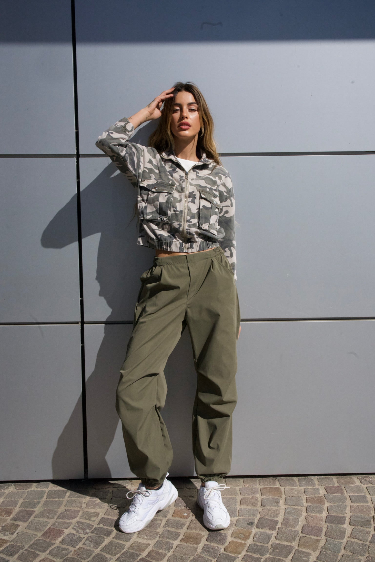 Pantalone cargo verde militare - R.a. Boutique 