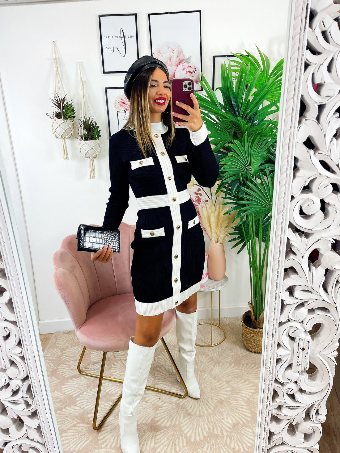 Abito in maglia aderente con bottoni - R.a. Boutique 