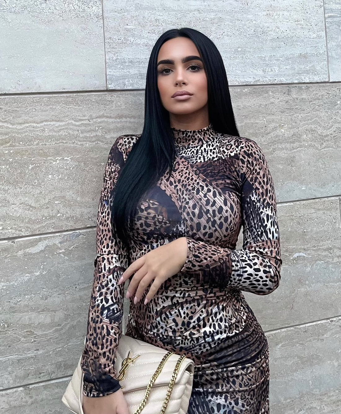 Abito aderente maculato - R.a. Boutique 