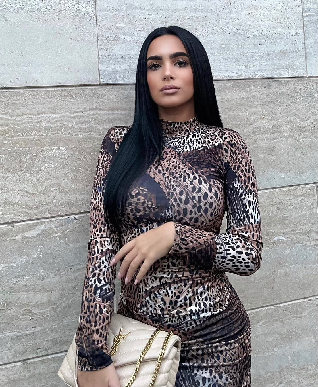 Abito aderente maculato - R.a. Boutique 