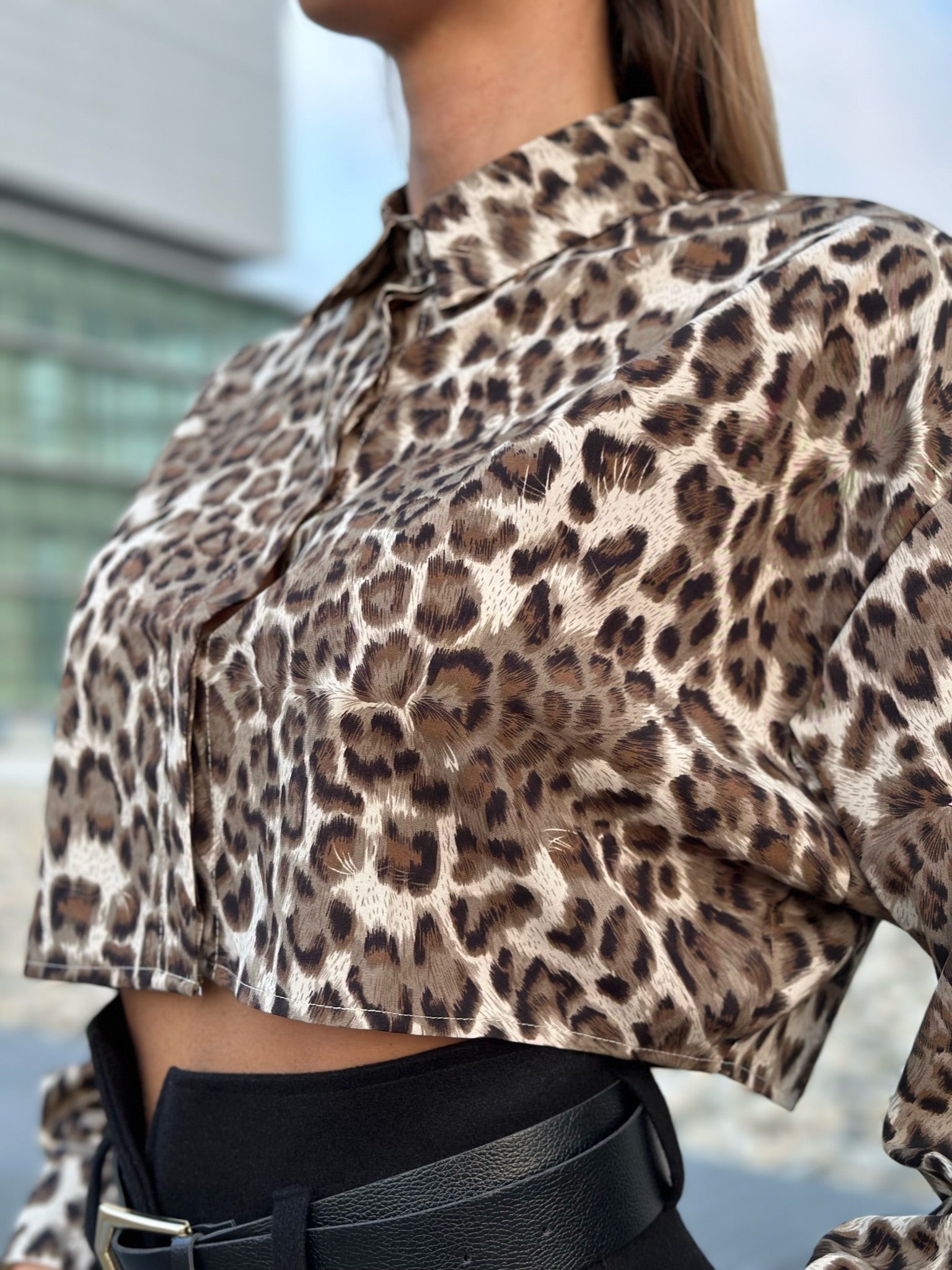 Camicia crop animalier - R.a. Boutique 