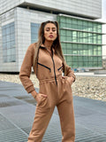 Tuta intera Camel con zip - R.a. Boutique 