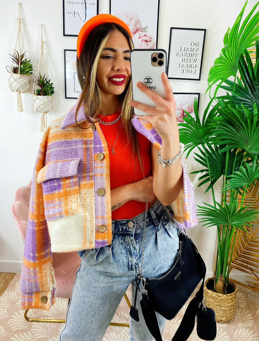 Giacca a quadri lilla Arancio - R.a. Boutique 