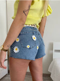 Short con margherite - R.a. Boutique 