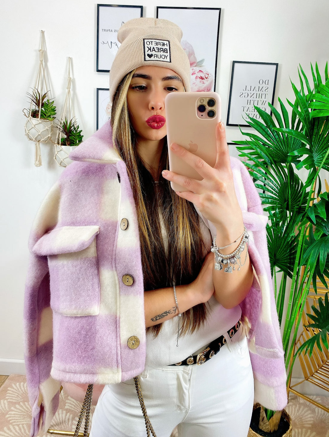 Giacca a quadri Lilla Corta - R.a. Boutique 