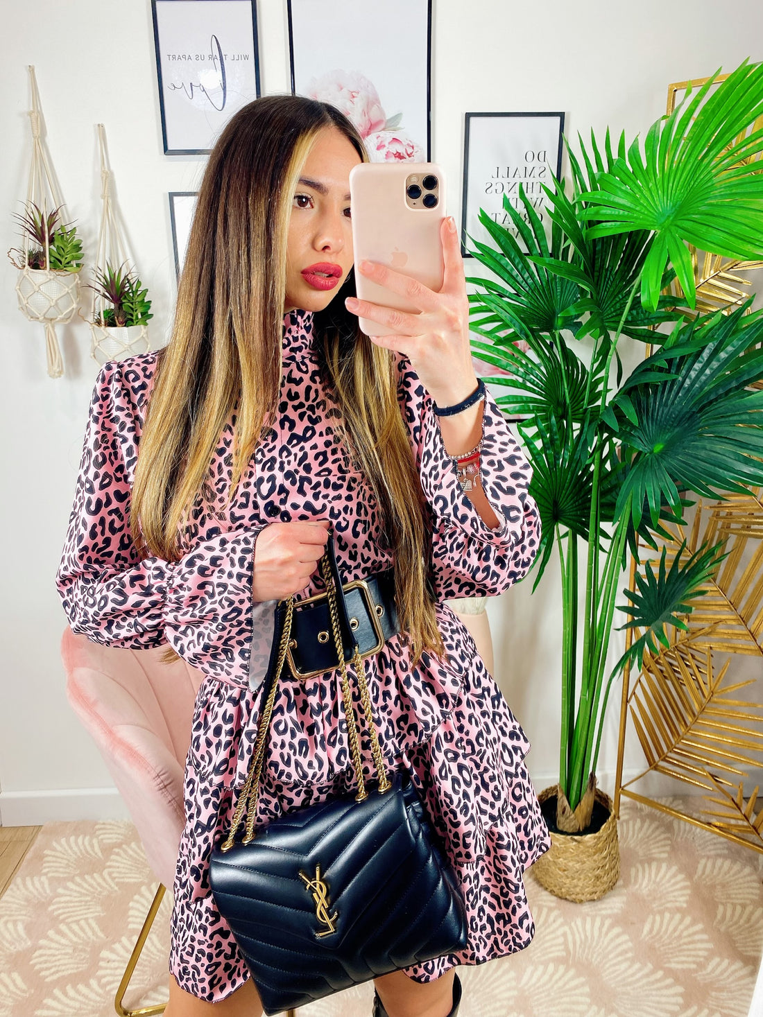 Abito a balze maculato Rosa - R.a. Boutique 