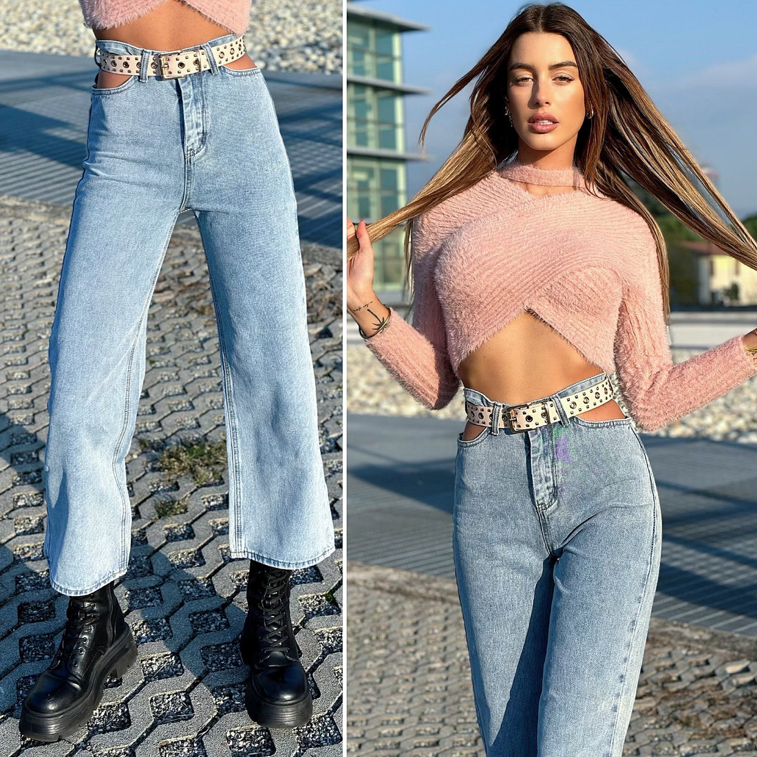 Jeans con spacchi superiori - R.a. Boutique 