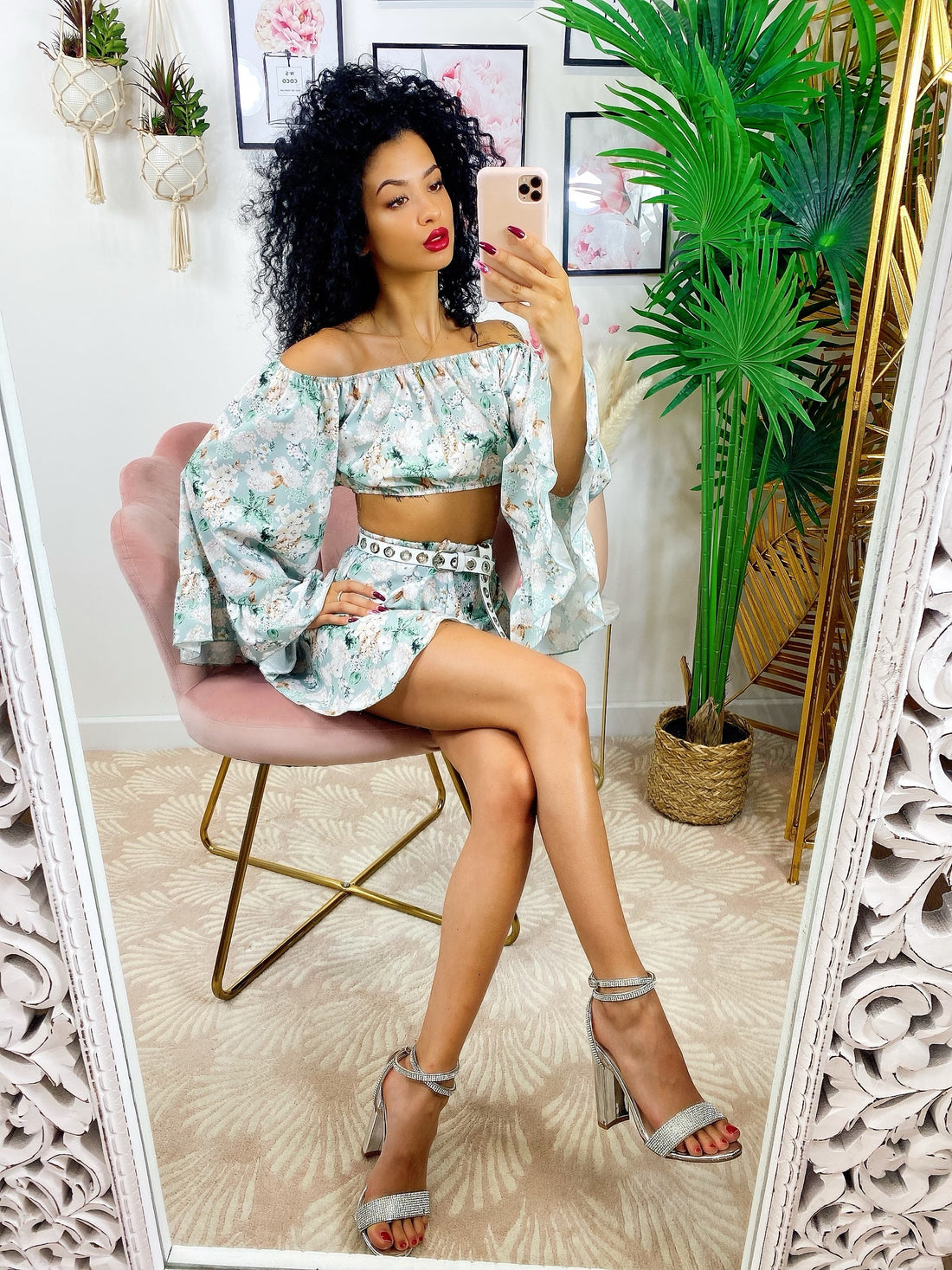 Completo floreale Verdeacqua - R.a. Boutique 