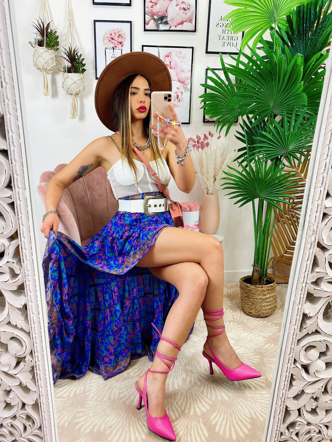 Gonna asimmetrica blu e Fuxia - R.a. Boutique 