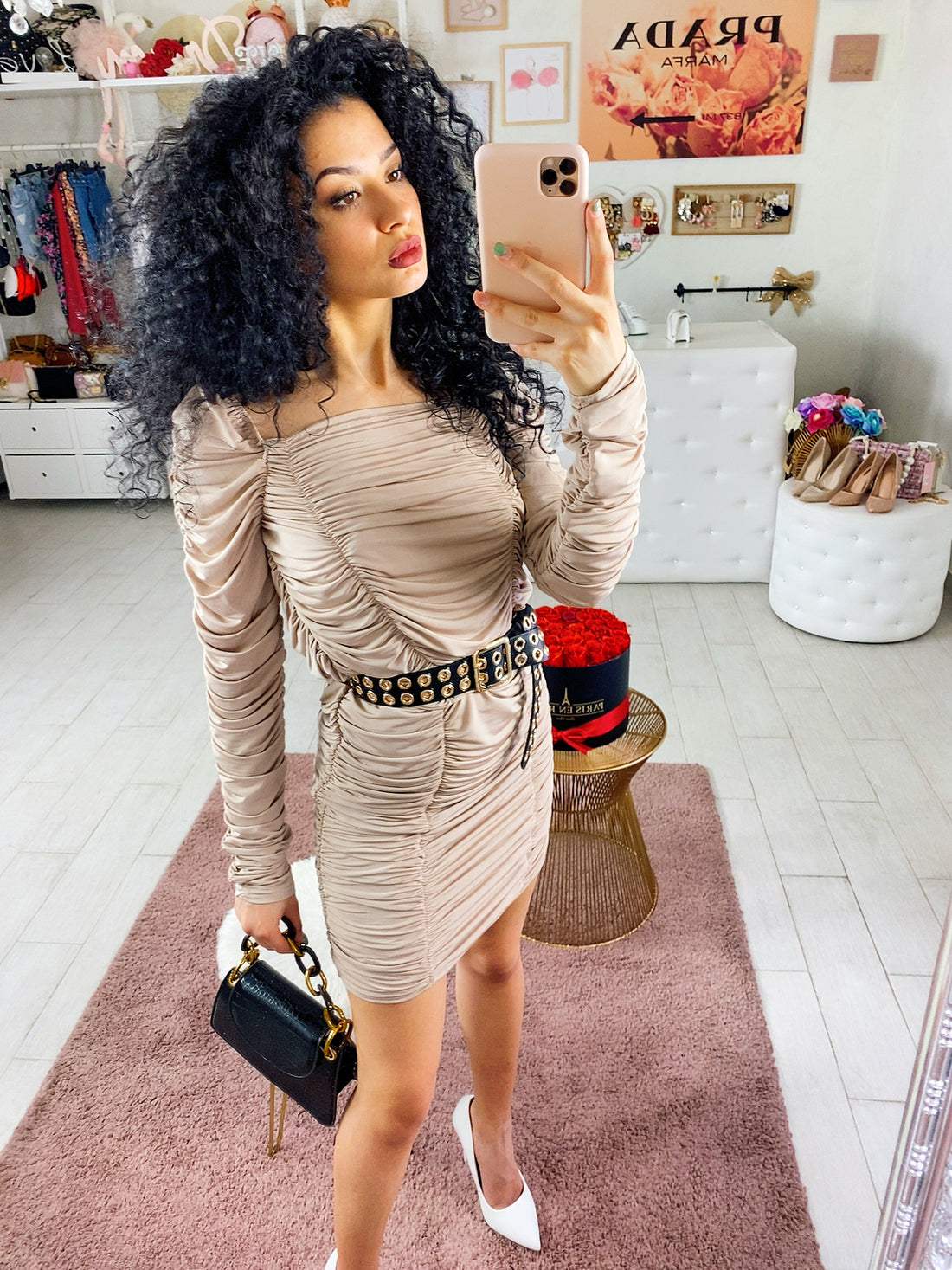 Abito con rouge manica bombata - R.a. Boutique 