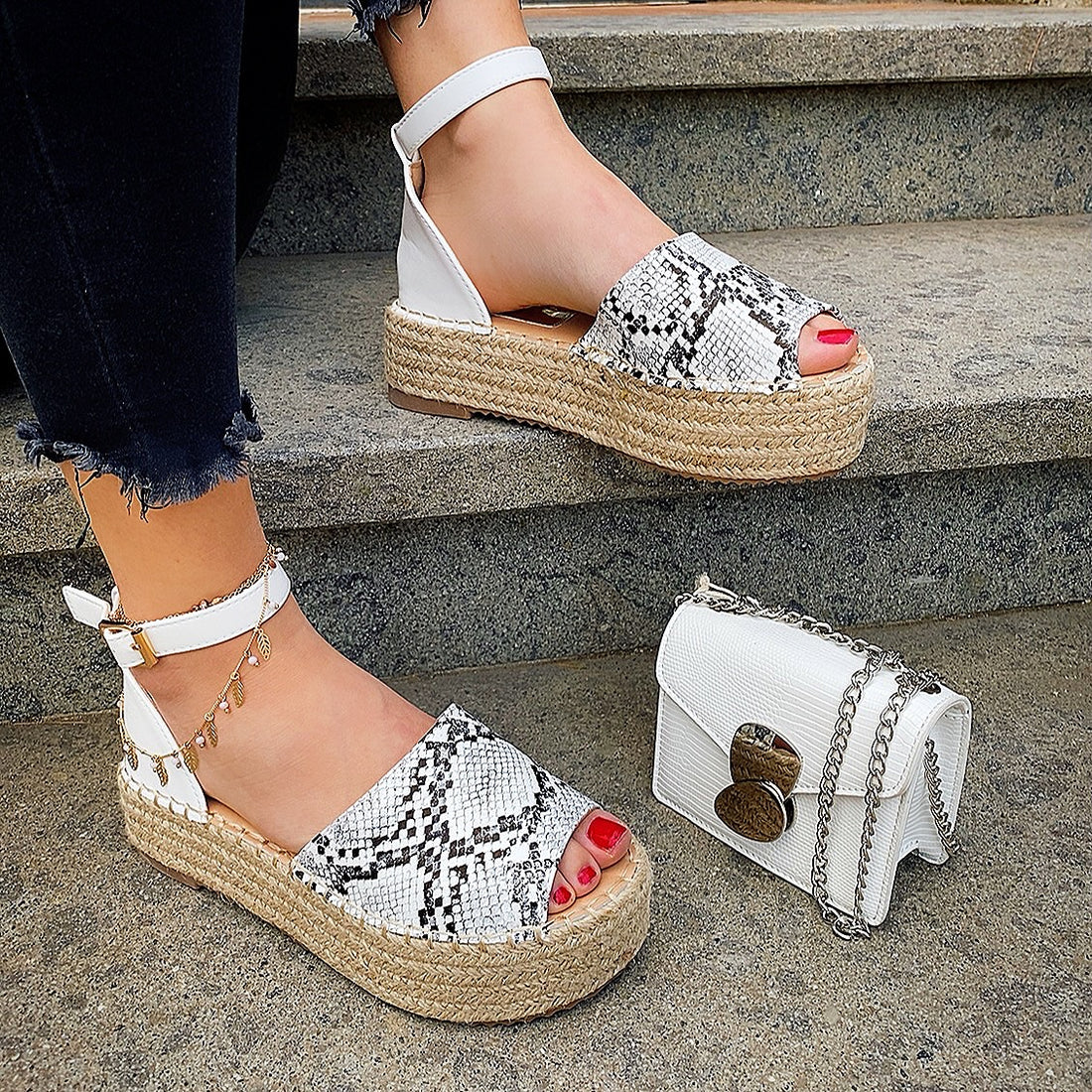 Espadrillas animalier white - R.a. Boutique 