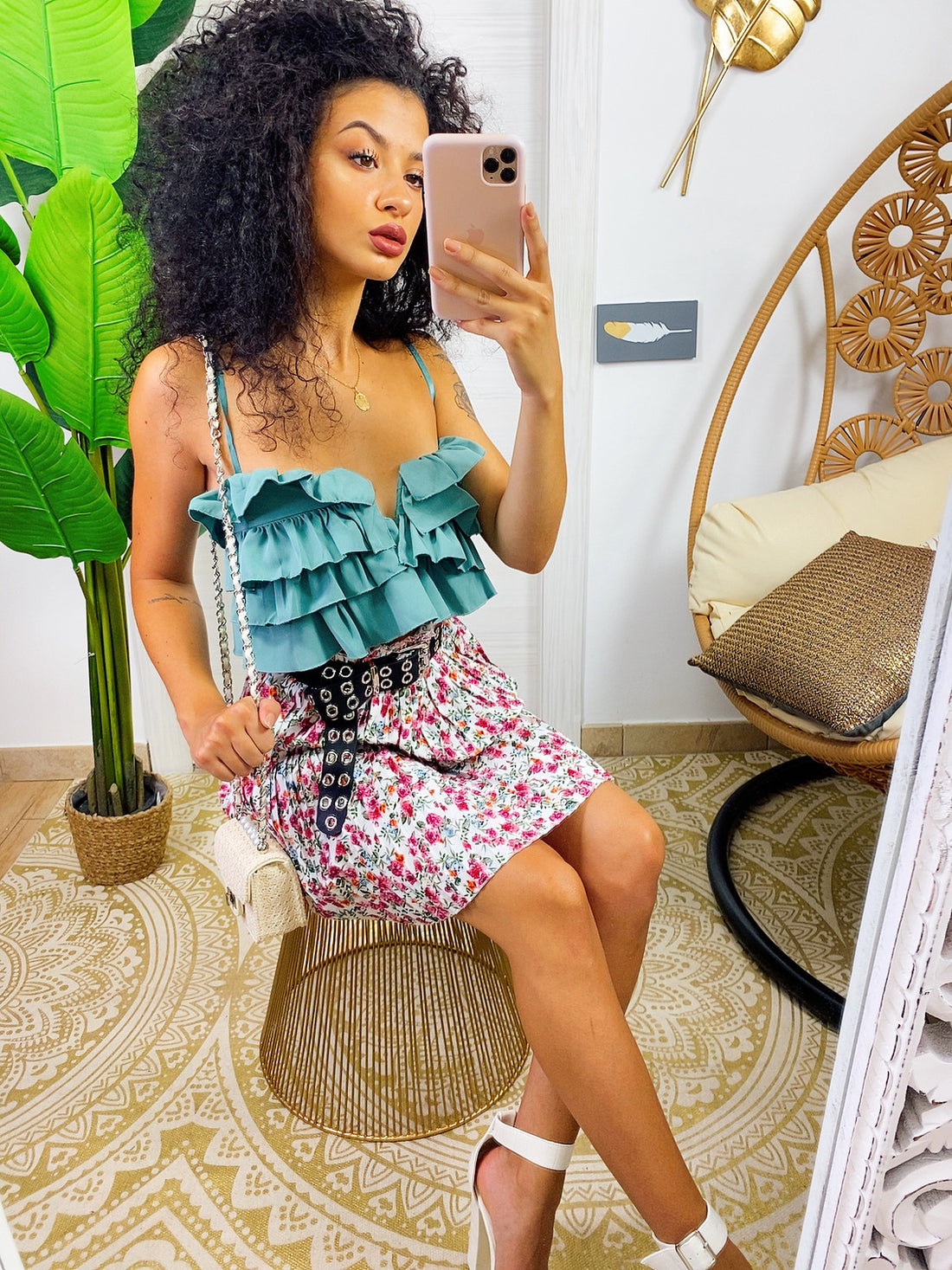 Top corto con riccetti - R.a. Boutique 