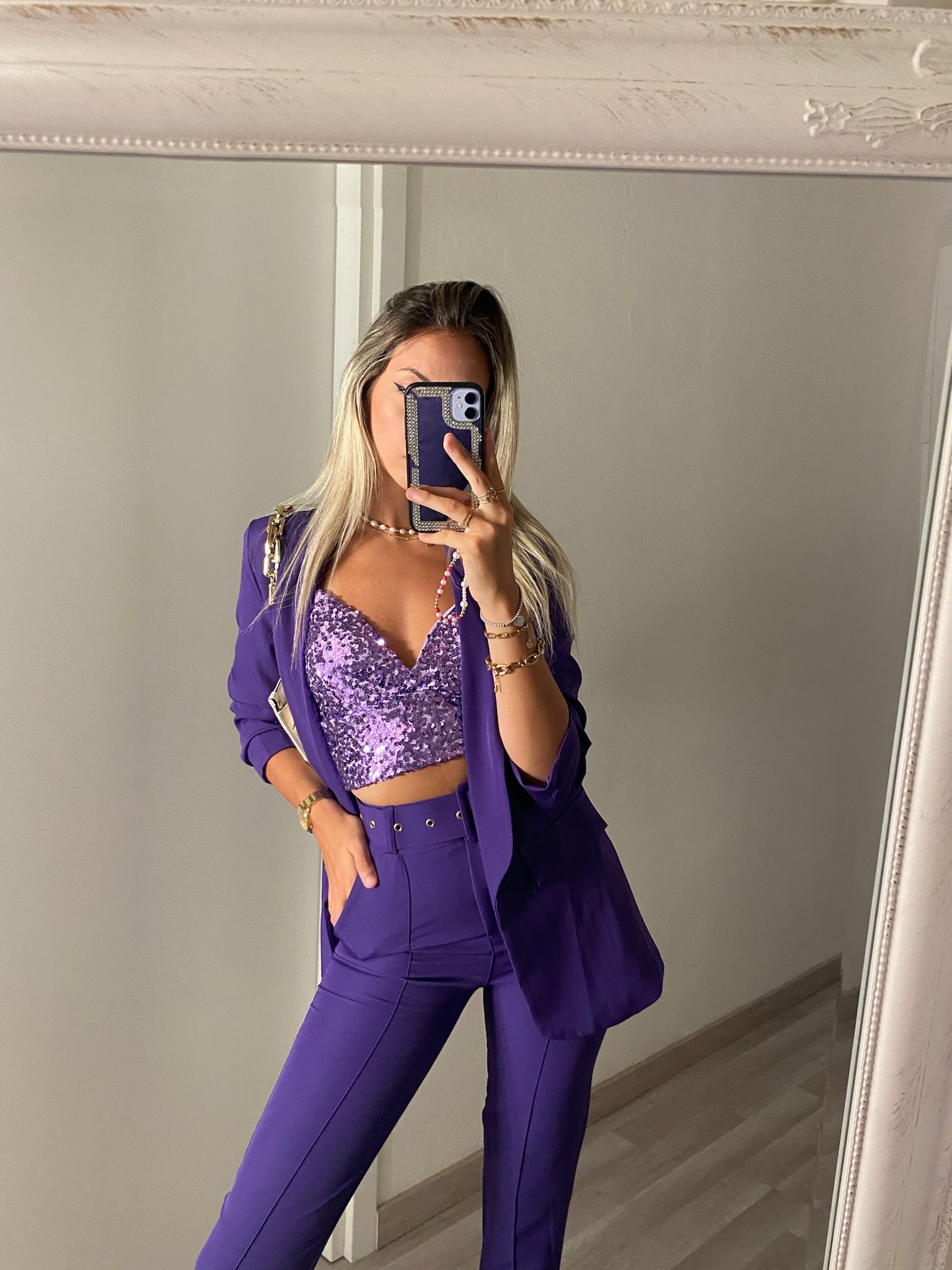 Completo giacca e pantalone Viola - R.a. Boutique 