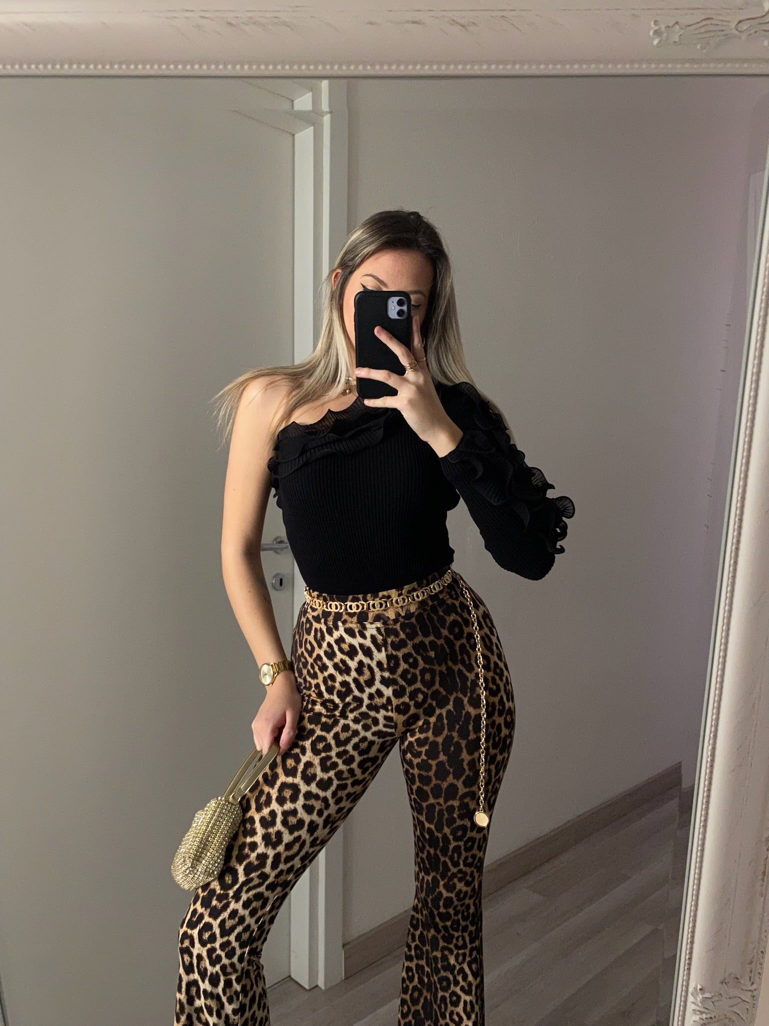 Body monospalla nero con Rouches - R.a. Boutique 